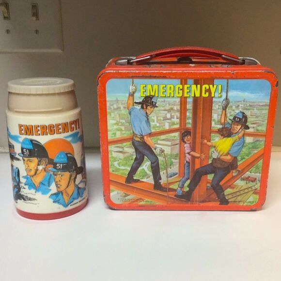 Vintage RARE Original Emergency Lunchbox Thermos 1973 by Universal Television - Picture 1 of 15